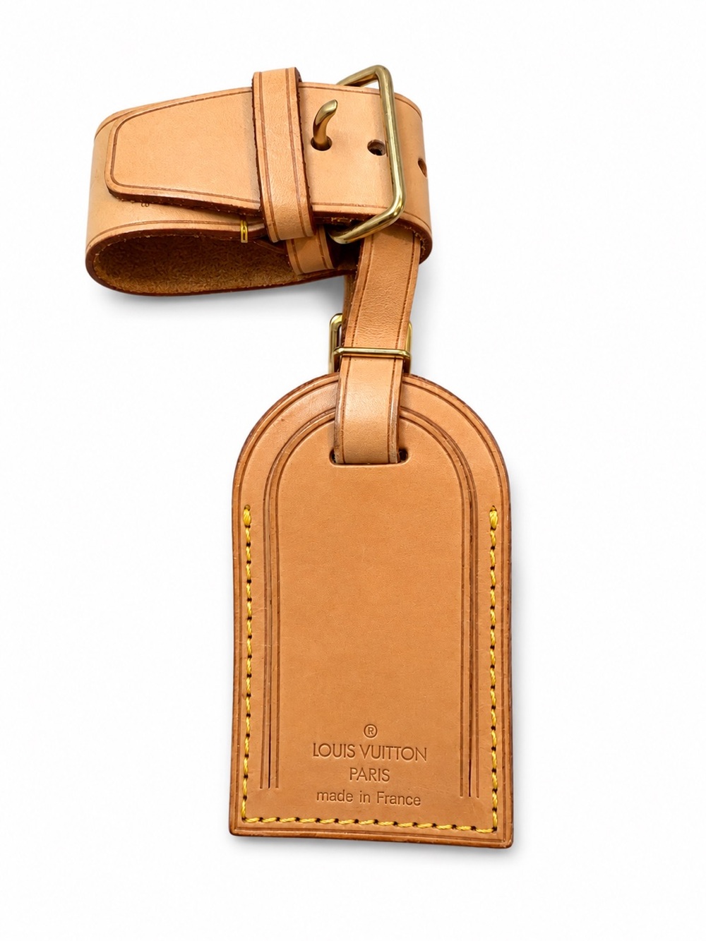 Louis Vuitton Natural Vachetta Leather Luggage Tag & Adjustable Belt Strap